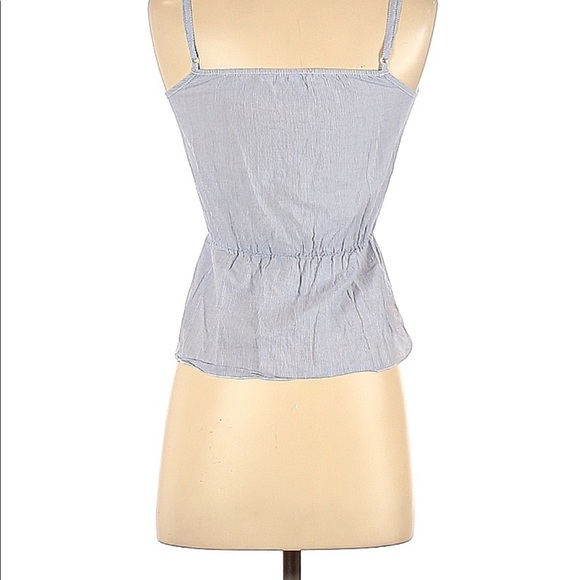 Kirra Peplum Tank Top Size XS Button down White & Blue stripe Nautical Boho - Picture 2 of 14